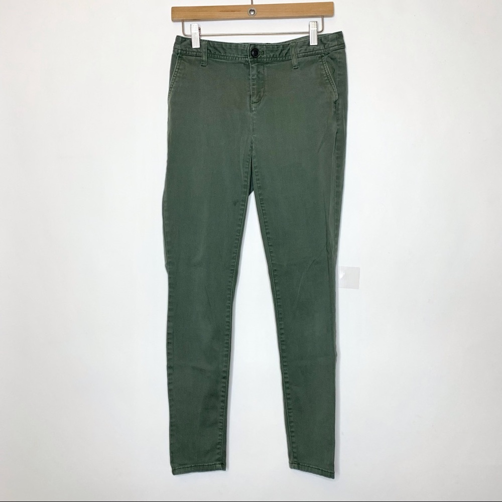 Womens Jeans Eddie Bauer sz 2 Slightly Curvy Skinny ankle Green Pants 14x37”